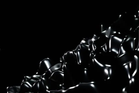 Abstract Black liquid Wave Moving Technology Background 3d rendering Stock Illustration