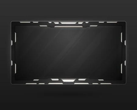 Abstract black live stream overlay webcam screen gui panel for video broadcast Stock Illustration