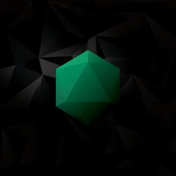 Abstract Black low poly background with blue geometric diamond hexagonal shape Stock Illustration