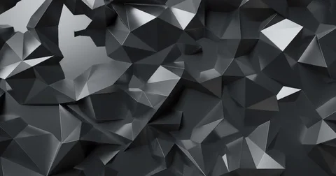 Abstract black low-poly graphite crystal background. Seamlessly Loopable. Stock Footage 81275334