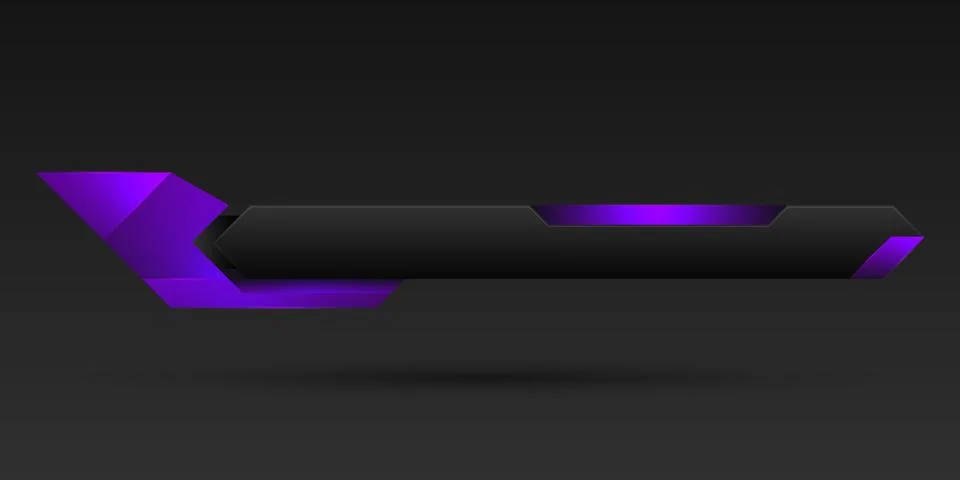 Abstract black lower third banner bar for video streaming title Stock Illustration