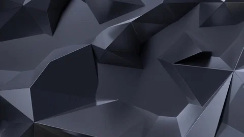 Abstract black lowpoly graphite crystal background. Seamlessly Loopable. Stock Footage 81275262