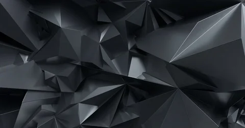 Abstract black lowpoly graphite crystal background. Seamlessly Loopable. Stock Footage 81275510