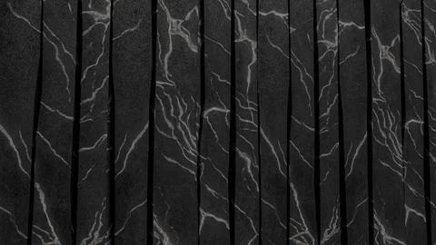 Abstract Black Marble Vertical Panel Texture Background 3d render. Stock Illustration