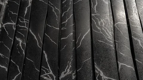 Abstract Black Marble Vertical Panel Texture Background 3d render. Stock Illustration