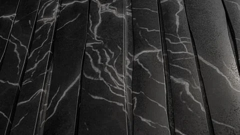 Abstract Black Marble Vertical Panel Texture Background 3d render. Stock Illustration