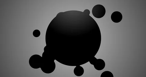 Abstract black metaball sphere object Stock Footage 95621308