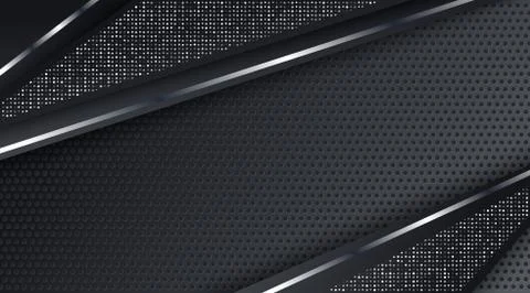 Abstract Black Metallic Silver Frame Layout Tech Design Background Template Stock Illustration