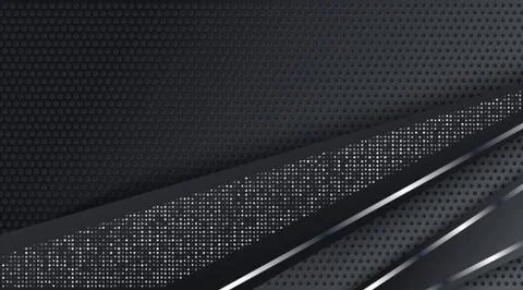 Abstract Black Metallic Silver Frame Layout Tech Design Background Template Stock Illustration