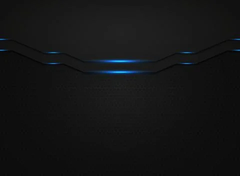 Abstract black modern technology template with blue light glitters. Stock Illustration