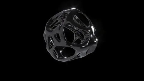 Abstract black organic object on black bg rotate endless Stock Footage 329167927