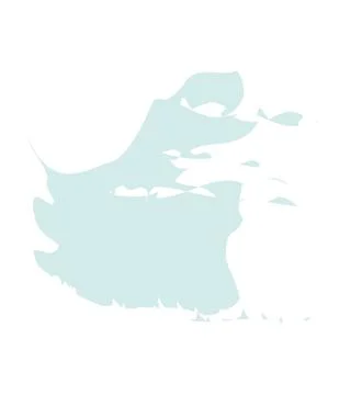 An abstract black paint stain with irregular edges and small detached droplet Stock Illustration