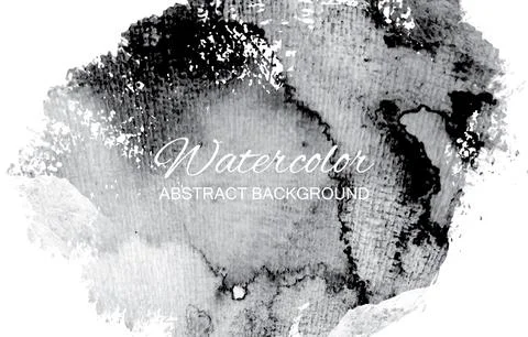Abstract Black paint stroke texture on white paper watercolor horizontal text Stock Illustration
