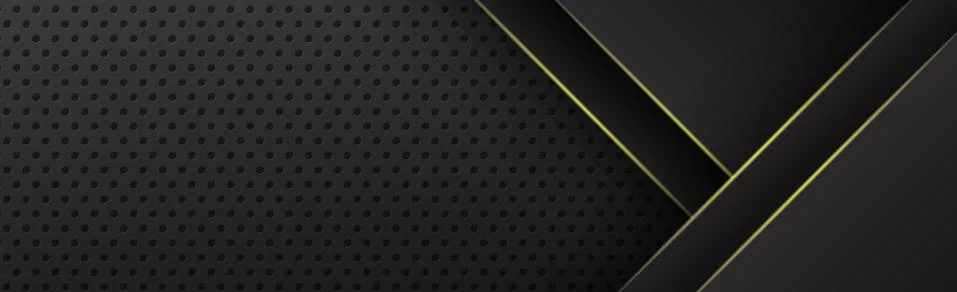 Abstract black panoramic perforated background with dark lines Stock Illustration