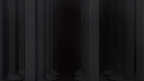 Abstract black pillar structure in the Great Hall,big structure mystery,3d re Ilustración de archivo