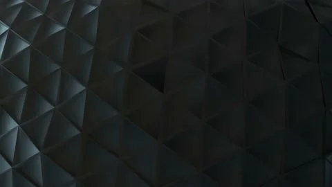 Abstract black plastic surface made from connected triangles. Seamless loop 3d Stock Footage 139070401