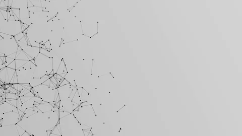 Abstract black plexus structure evolving in motion background with Technology. 動画素材 93965876