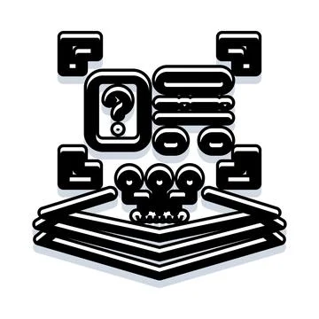 Abstract black question mark and geometric forms Illustration
