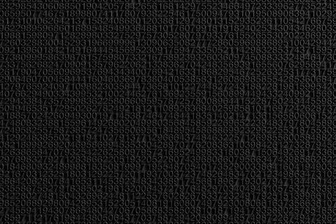 Abstract Black Random Numbers Numeric Characters Background Texture. 3d Ren.. 库存插图