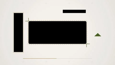 Abstract black rectangle on a neutral background with subtle graphic elements Stock Footage 346661759