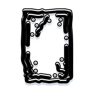Abstract black rectangular frame dripping illustration Stock Illustration