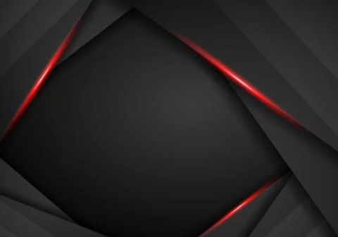 Abstract black with red frame template layout design tech concept background Stock Illustration