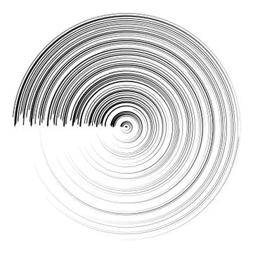 Abstract black round circle brush stroke. Vector Illustration Stock Illustration