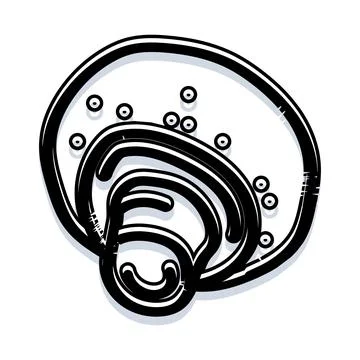 Abstract black scribble circle with brush texture Stock Illustration