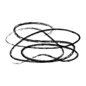 Abstract black scribble lines forming a tangled chaotic design Stock Illustration