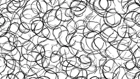 Abstract Black Scribble Pattern on White Background - Hand Drawn Organic Line Stock Illustration