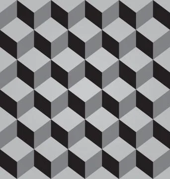 Abstract black seamless pattern made from stacked cubes Stock Illustration