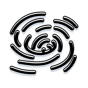 Abstract black segmented spiral on white background 스톡 일러스트