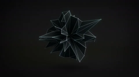 Abstract black shape rotating 3D render. Loop 4k UHD (3840x2160) Stock Footage 65798013