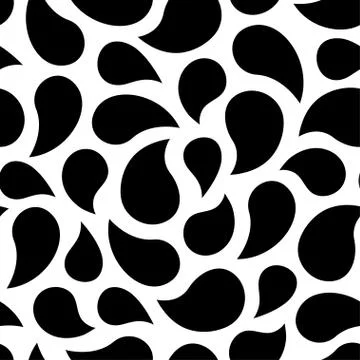 Abstract black shape seamless pattern Stock Illustration