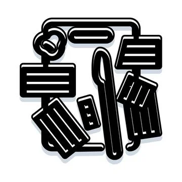 Abstract black shapes forming a complex composition Stock Illustration