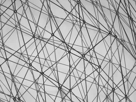 Abstract black shining 3d digital molecular mesh Stock Illustration