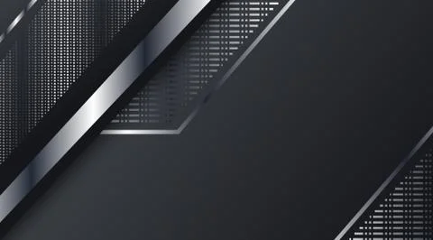 Abstract Black Silver Metallic Frame Tech Glowing Elegant Design Background T Illustrazione stock