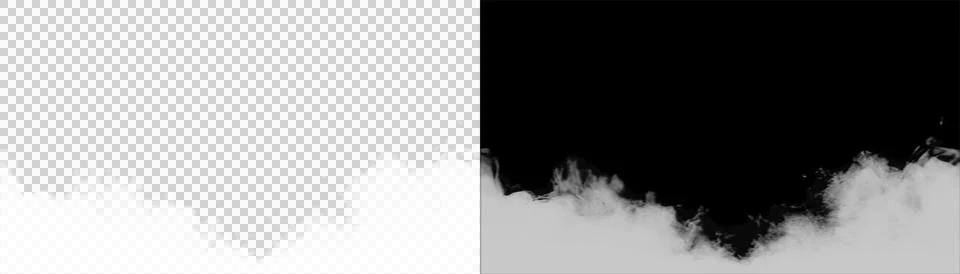 Abstract black smoke cloud isolated on a transparent background Stock Illustration