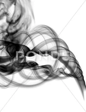 Abstract black smoke swirl on white Stock Illustration