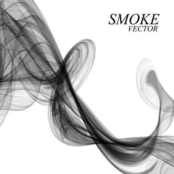 Abstract black smoke on white background, vector Stock Illustration