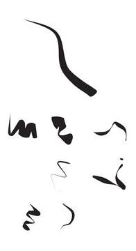 Abstract black smooth curved lines collection for modern graphic design イラスト素材