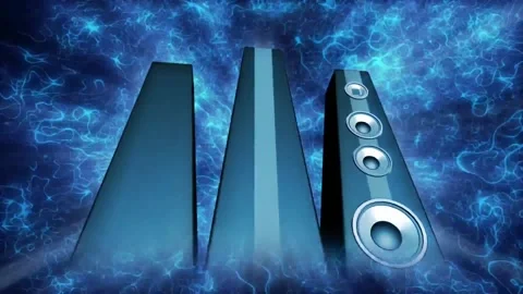 Abstract Black Speakers Moving In Round Shape Stock Footage 201429563