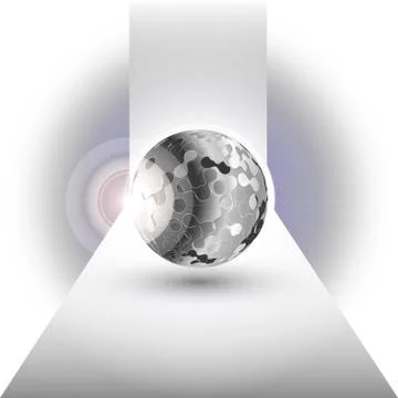 Abstract black sphere on a blue background vector Stock Illustration