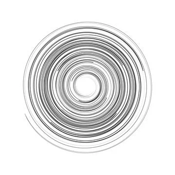 This abstract black spiral vortex vector on a white background evokes hypnoti Stock Illustration