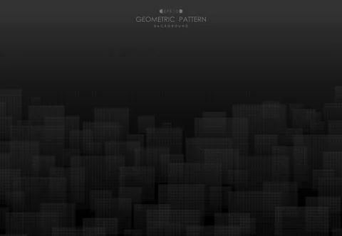 Abstract black square pattern design artwork of tech design background. Stock Illustration