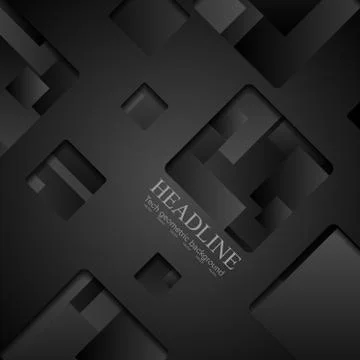 Abstract black squares tech background イラスト素材