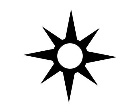 Abstract black star with sharp points emanating from a central void, isolat.. イラスト素材