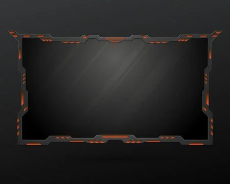 Abstract black stream overlay game interface screen panel frame Stock Illustration