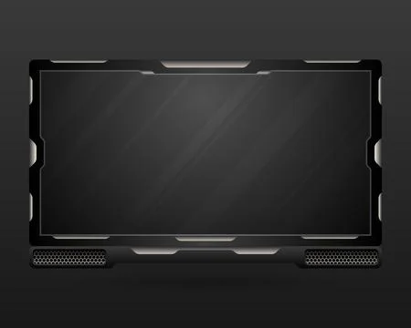 Abstract black stream overlay gui screen panel for video broadcast Stock Illustration