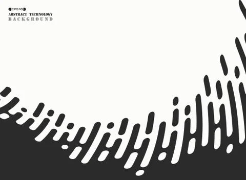 Abstract black stripe line tech wavy on white background. illustration vector Stockillustratie
